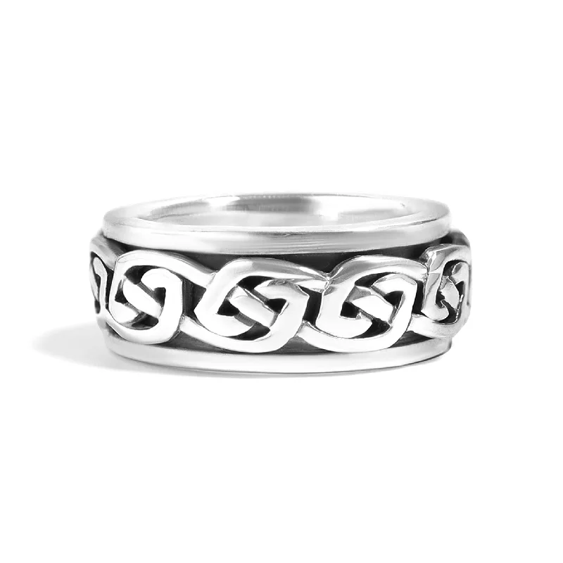 antique Victorian ladies ring-Sterling Silver Celtic Knot Spinner Ring / SSR0048