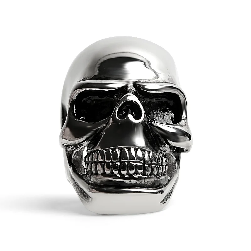 Celtic knot ladies ring-Stainless Steel Grinning Skull Ring / SCR4024