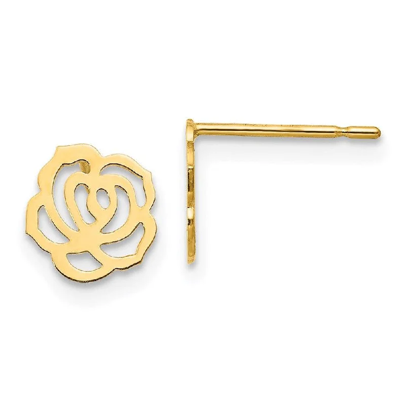 spiral twist ladies earrings-Madi K Kid's 14k   Flower Post Earrings