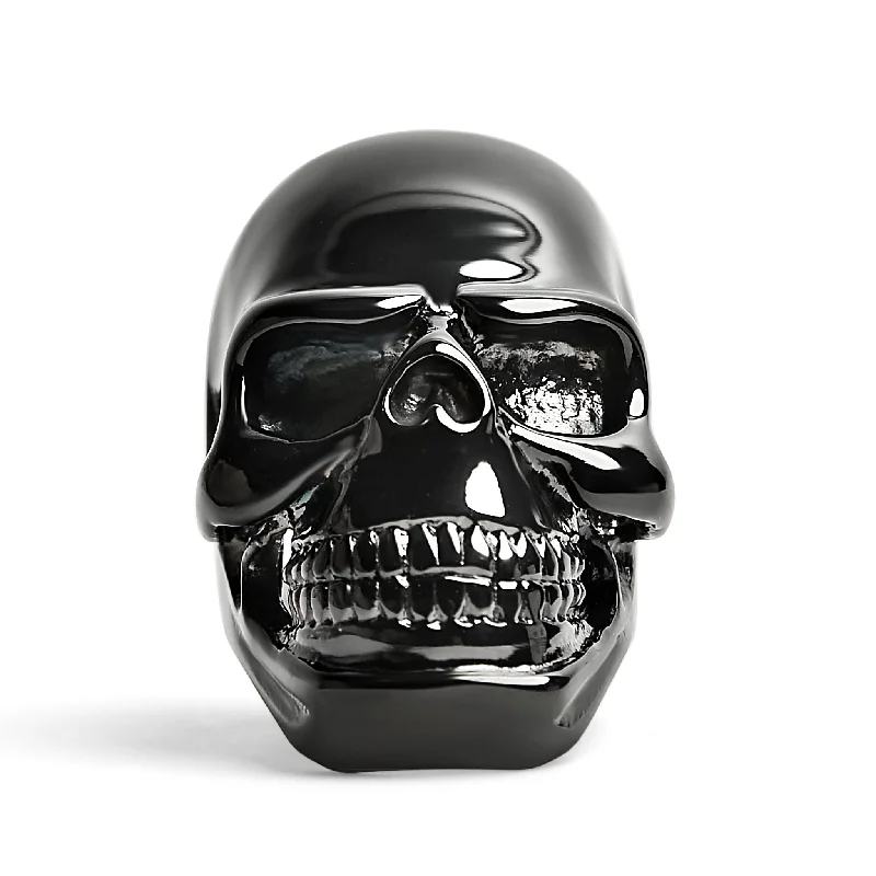 two-tone ladies ring-Stainless Steel Black Skull Ring / SCR4094