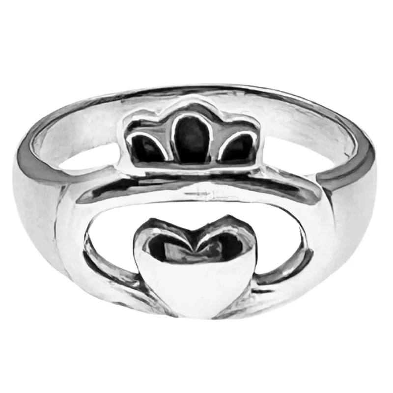 heirloom style ladies ring-Sterling Silver Celtic Claddagh Ring / SSR0079