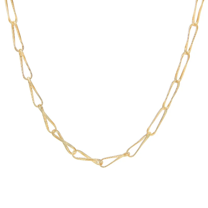 interlocking circle ladies necklace-Marrakech Onde Twisted Coil Link Necklace