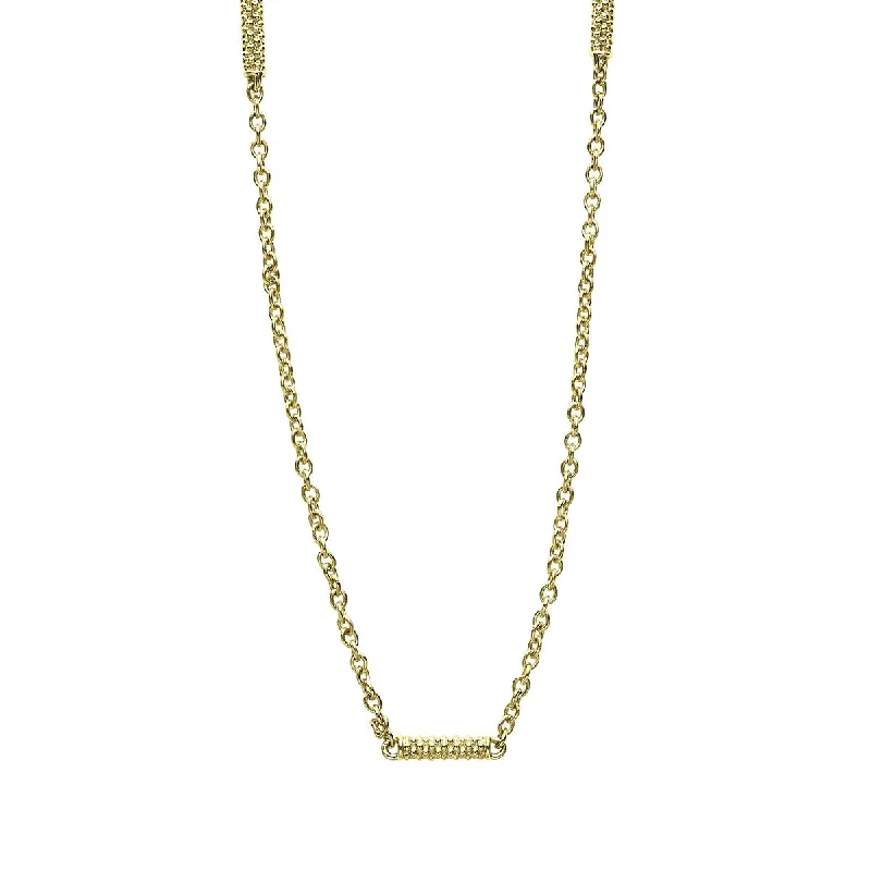 double heart ladies necklace-Superfine Caviar Station Chain Necklace