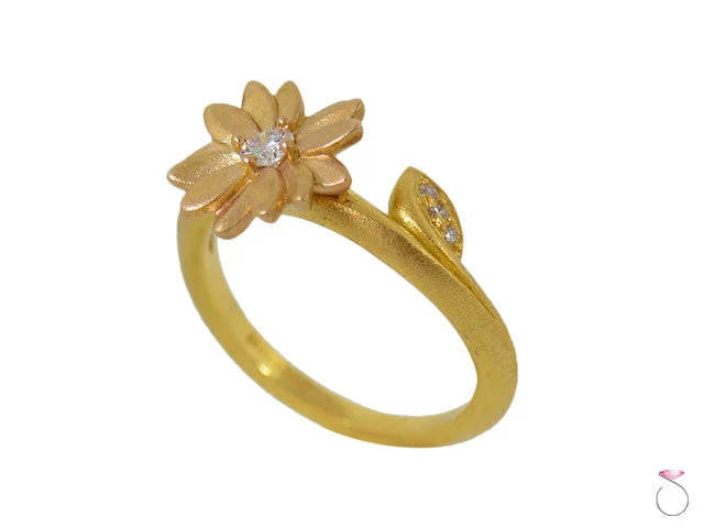 platinum ladies ring-Daisy Morelli Diamond Yellow Gold Ring 1/10ct in 18K