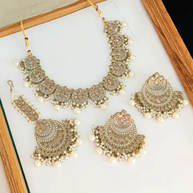 celestial theme ladies necklace-Manisha Jewellery Gold Plated Necklace Set