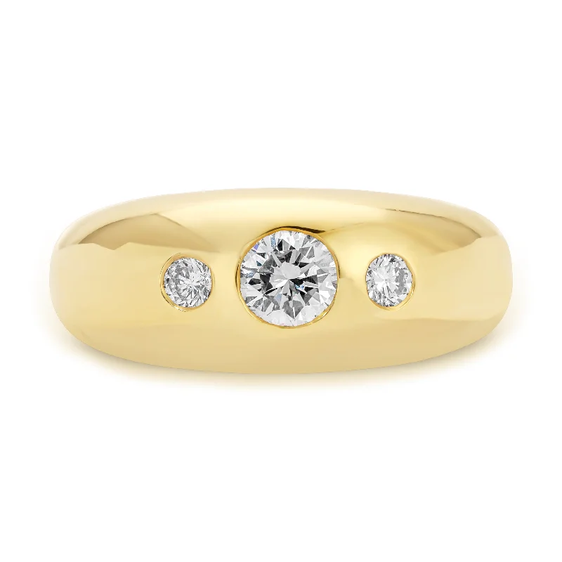 celestial sun and moon engagement ring for women-Vintage Cartier Three-Diamond Ring