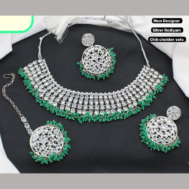 diamond ladies necklace-Sai Fashion Silver Plated Necklace Set