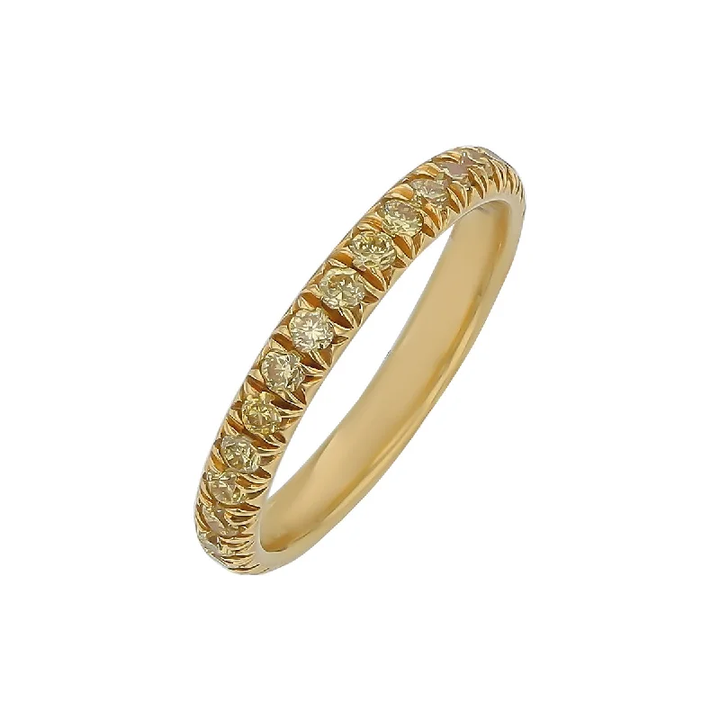 Victorian-style engagement ring for women-Artisan Pave Diamond Ring in 18K Yellow Gold