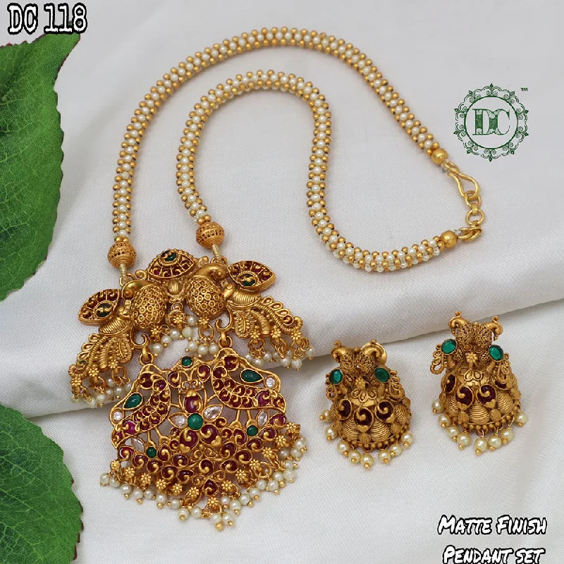 abstract artistic ladies necklace-Diksha Collection Gold Plated Pota Stone Necklace Set