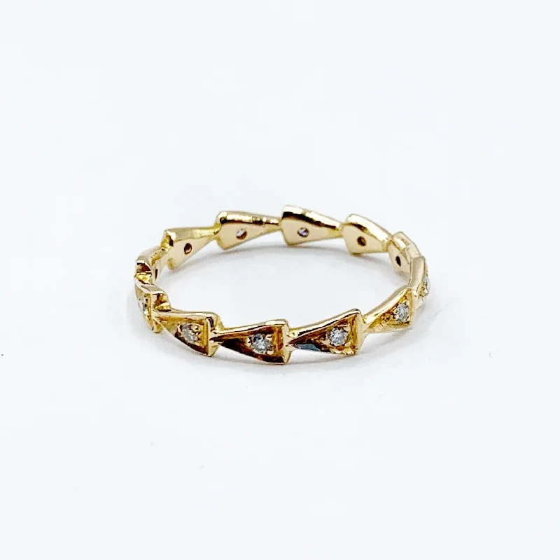 diamond ladies ring-Cupid's Arrows Diamonds on a Band of Gold