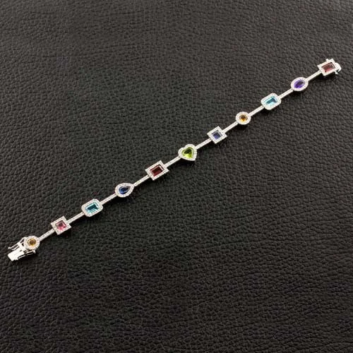 baroque pearl ladies bracelet-Fancy Shaped Semiprecious Gemstone & Diamond