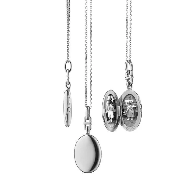 minimalist ladies necklace-Slim Oval Eve Locket Necklace