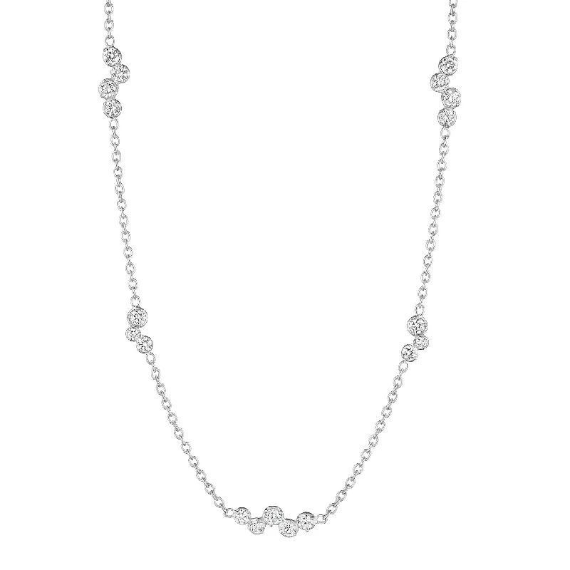 bar ladies necklace-18k White Gold Stardust Necklace