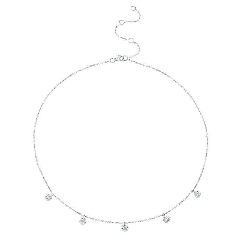 double chain ladies necklace-Diamond Pavé Circle Necklace