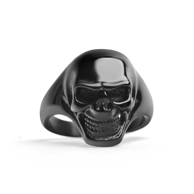 infinity band ladies ring-Stainless Steel Black Skull Ring / SCR4053