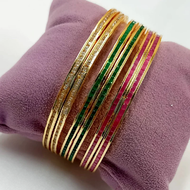 bridal stack ladies bracelet-Padmawati Bangles Gold Plated  Bangles Set