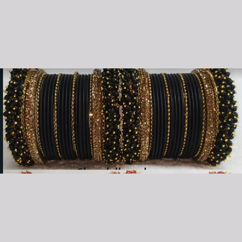 unique handmade ladies bracelet-Martina Jewels Pack Of 6 Traditional Gold Plated Thread Bangles Set