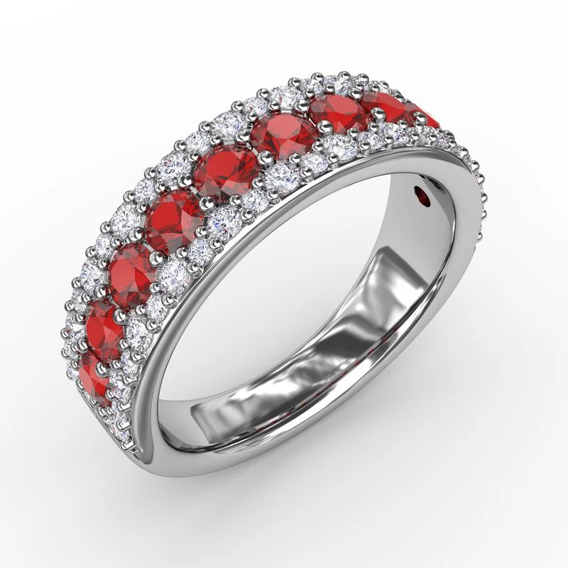 solitaire engagement ring for women-No One Like You Ruby and Diamond Ring R1523R