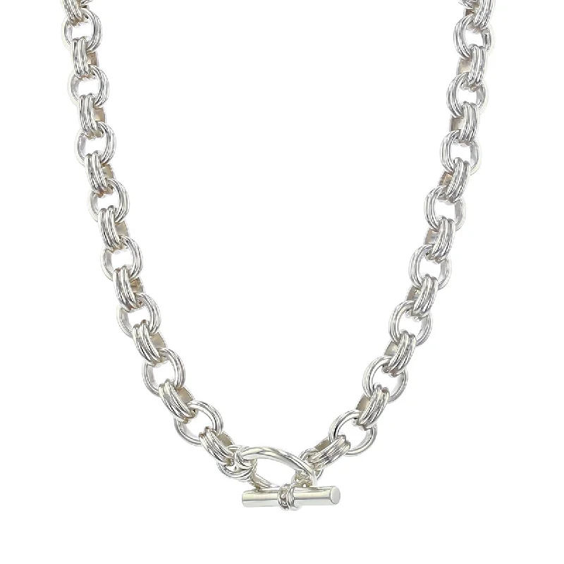 pearl ladies necklace-Slane Sterling Silver 16-Inch Oval Link Necklace