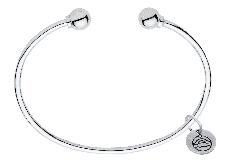 statement fashion ladies bracelet-Authentic Cape Cod Double Ball Cuff made by Lestage - All Sterling Silver