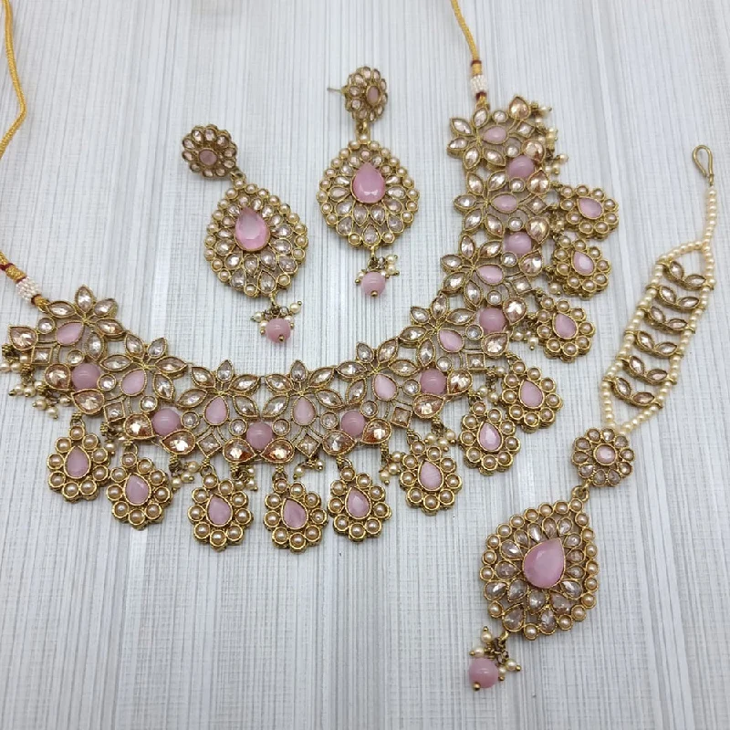 vintage ladies necklace-JCM Gold Plated Necklace Set