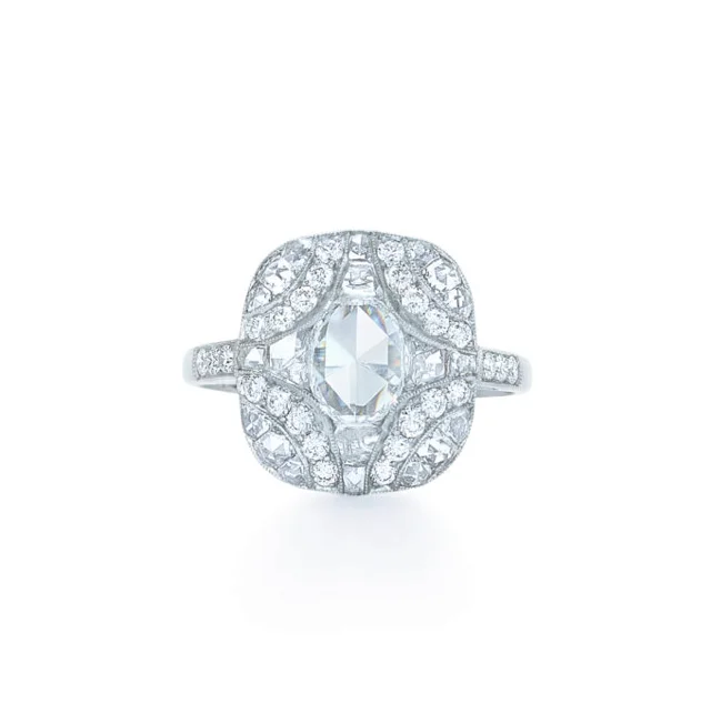 modern geometric engagement ring for women-KWIAT Argyle Collection Diamond Ring R-28005-0-DIA-PLAT