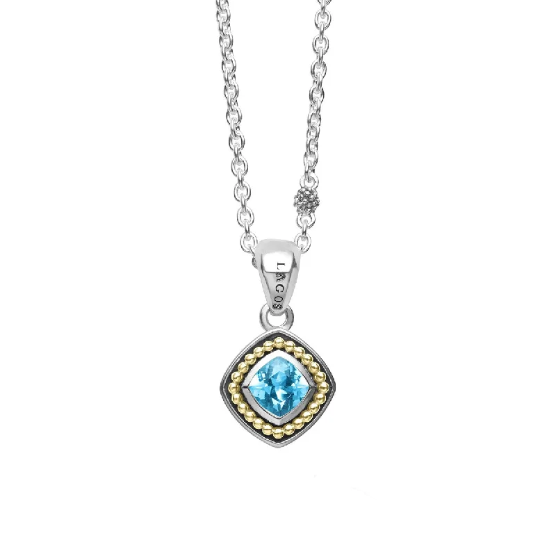 adjustable slider ladies necklace-Swiss Blue Topaz Pendant Necklace