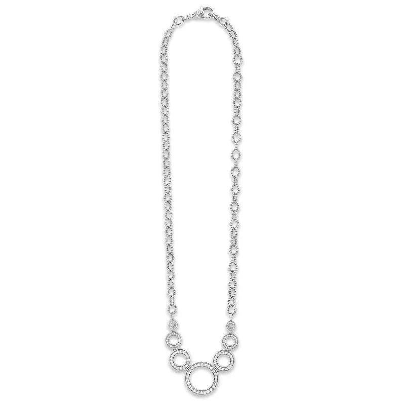 double chain ladies necklace-Seven Circle Diamond Link Necklace