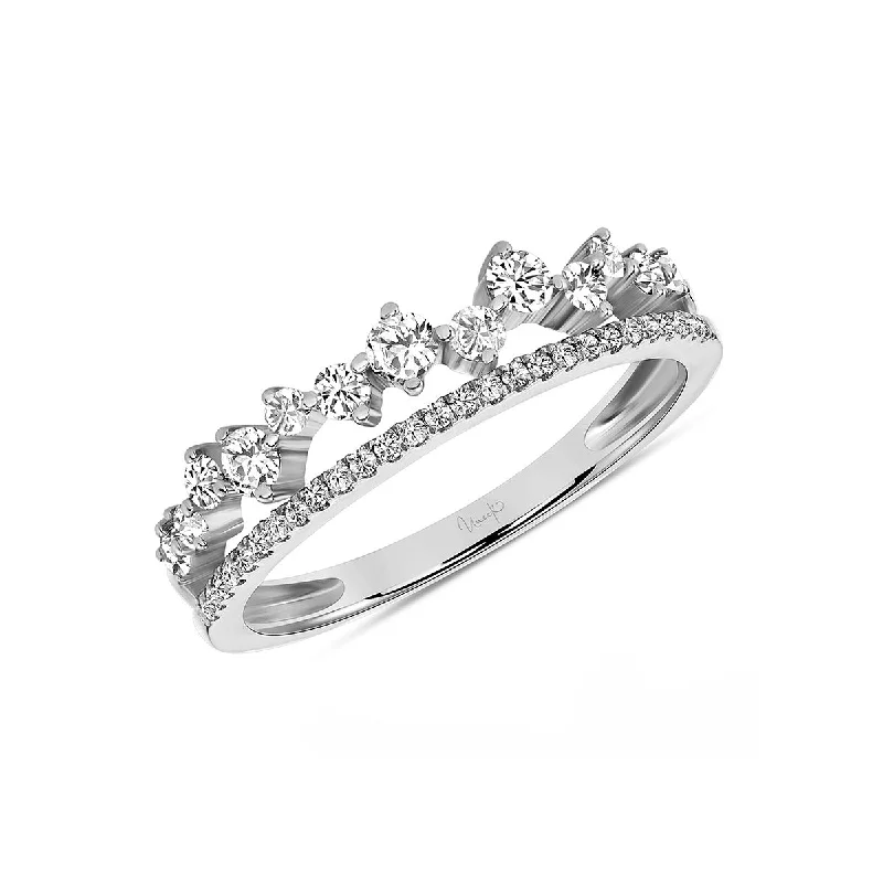 petite engagement ring for women-Diamond Ring in 14K White Gold