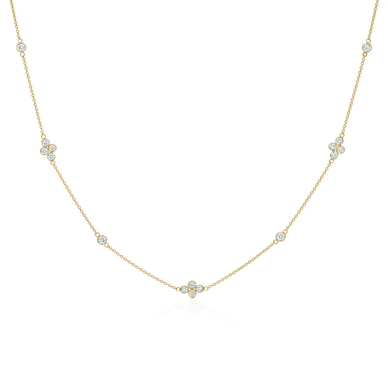 birthstone ladies necklace-Diamond Strings Quads Necklace