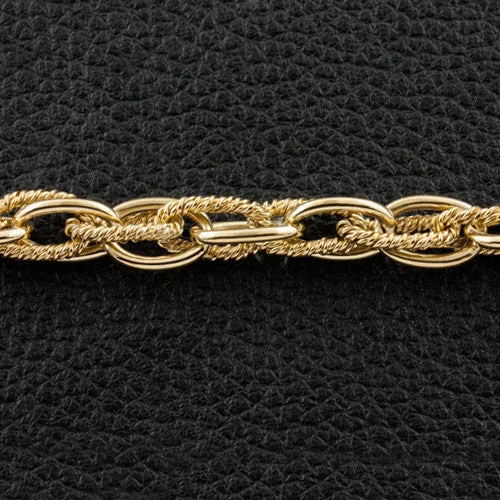 celestial theme ladies bracelet-Double Twist & Plain Oval Link Chain