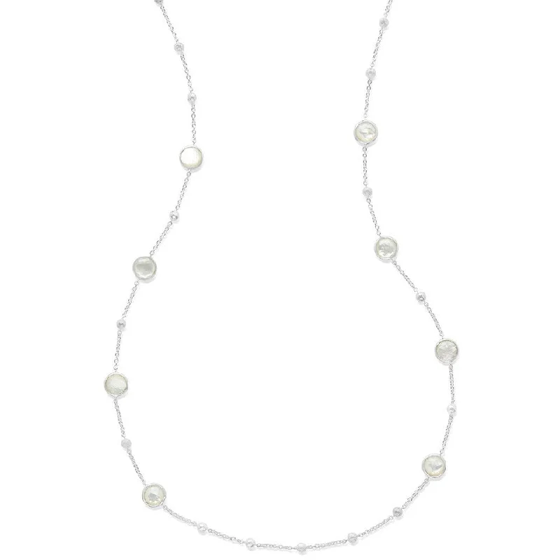 sapphire and diamond ladies necklace-Lollipop Quartz and Mop Doublet Multi-Station Necklace