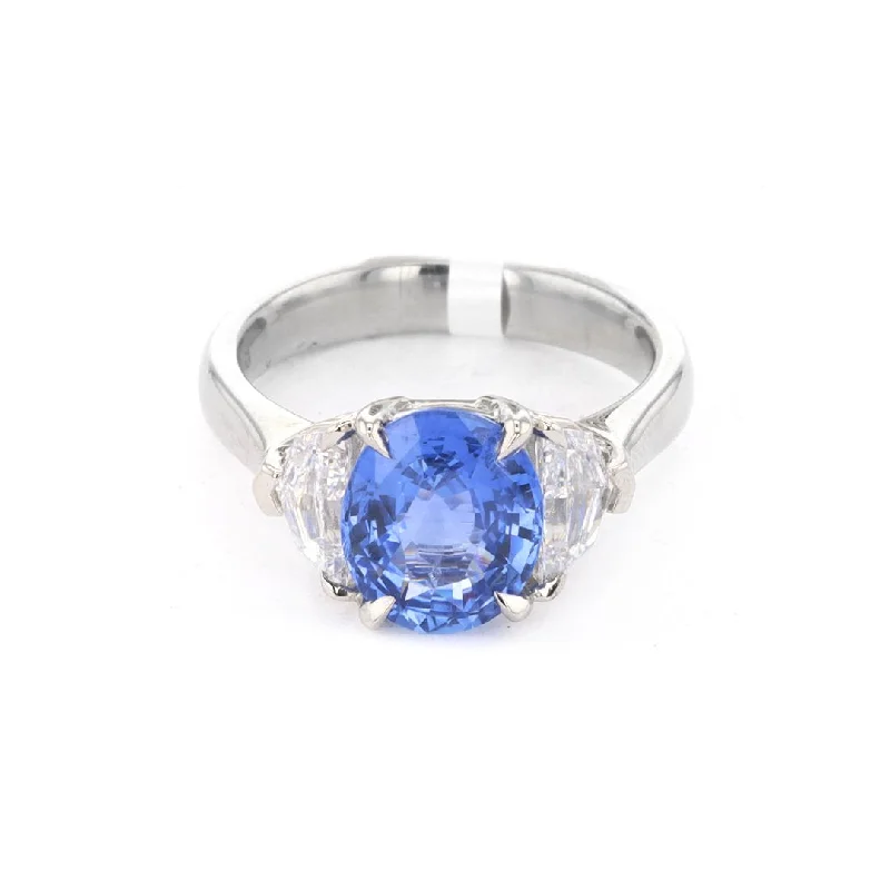 celestial galaxy engagement ring for women-Blue Sapphire & Diamond Ring