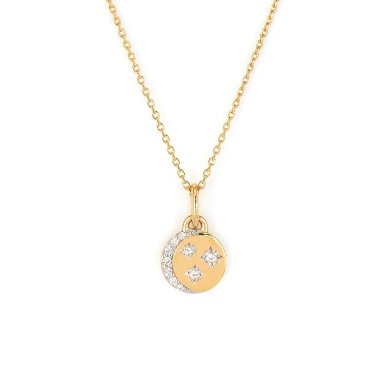 long chain ladies necklace-Starry Diamond Sky Mini Coin Necklace