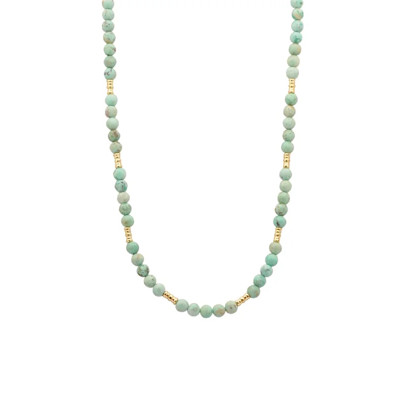 amethyst gemstone ladies necklace-Turquoise Bead Necklace