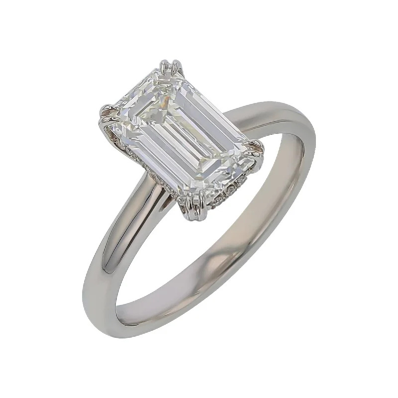 baroque-style engagement ring for women-Classico Diamond Ring in Platinum