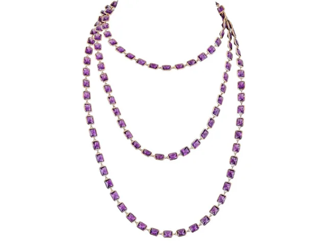 nature-inspired ladies necklace-18k Rose Gold Amethyst Necklace