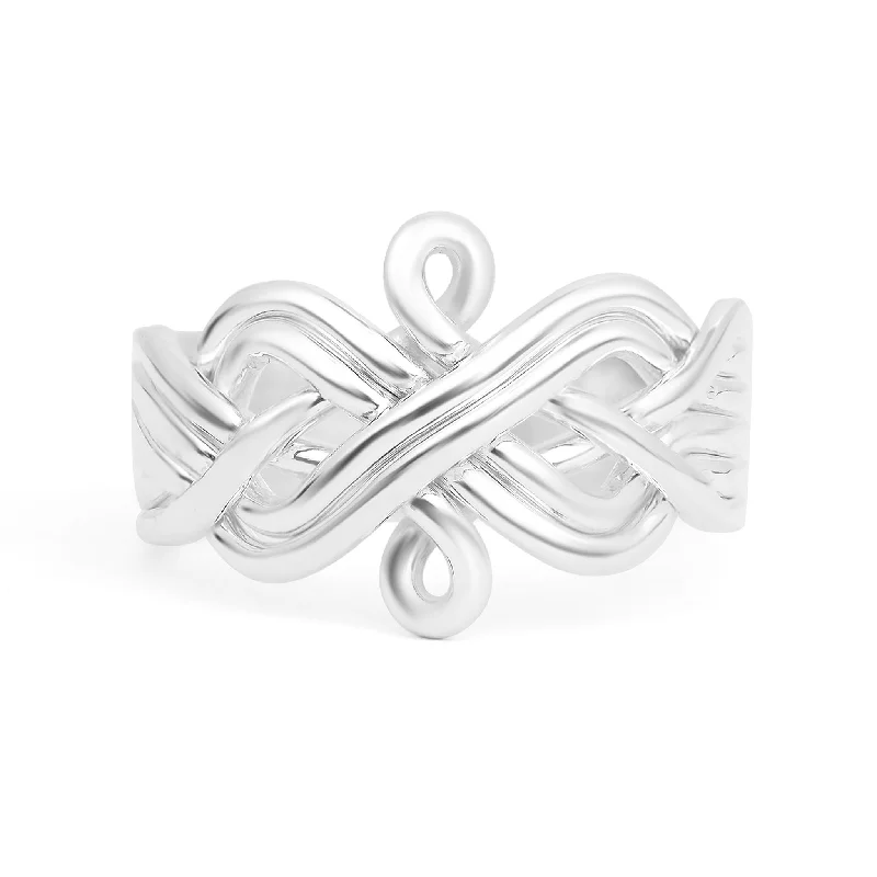 hidden halo ladies ring-Sterling Silver Celtic Love Knot Ring / SSR0154