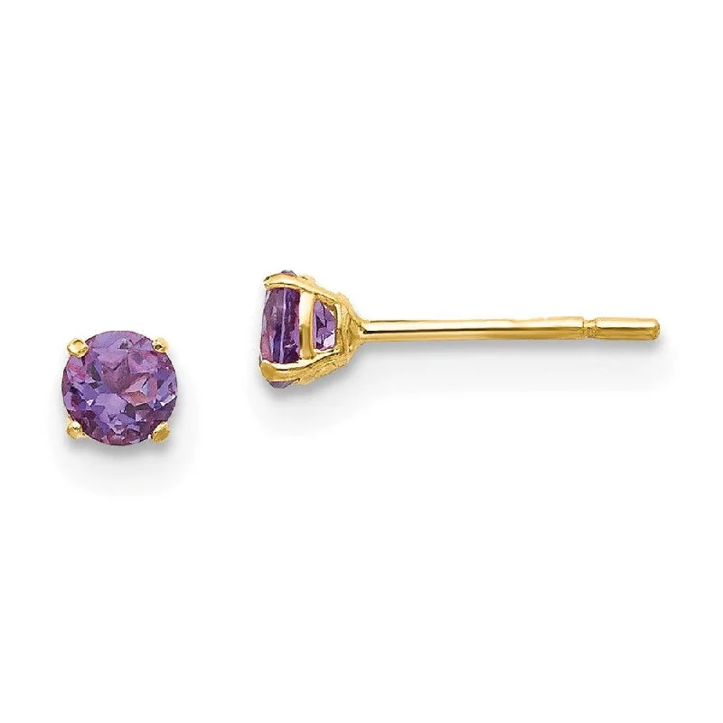 small diamond stud ladies earrings-Madi K Kid's 14k  Round Amethyst 3mm Post Earrings