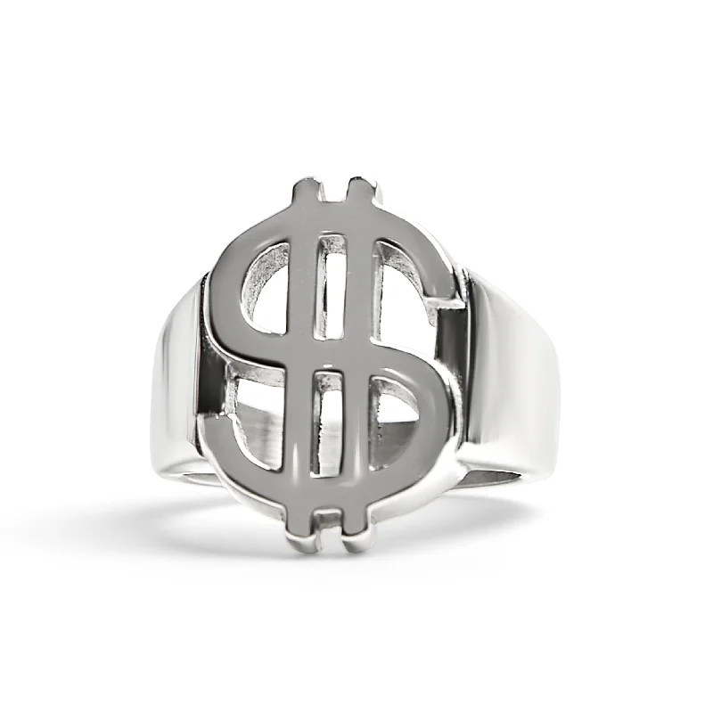 pear and marquise ladies ring-Stainless Steel Money Sign Mens Ring / SCR4115