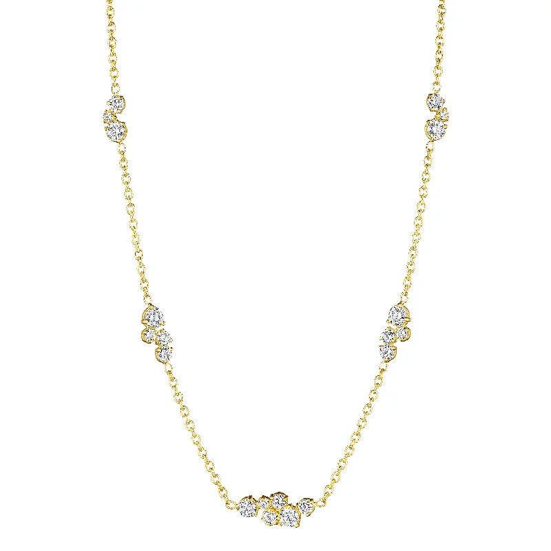 charm ladies necklace-18k Yellow Gold Stardust Necklace