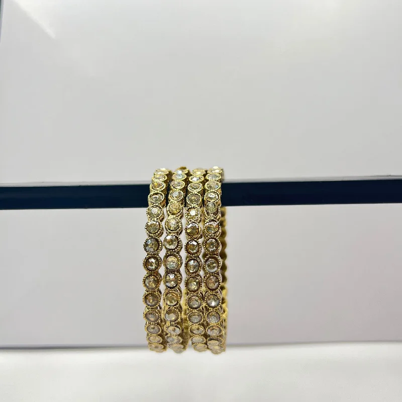 tennis ladies bracelet-Katrina Slim Golden Bangles