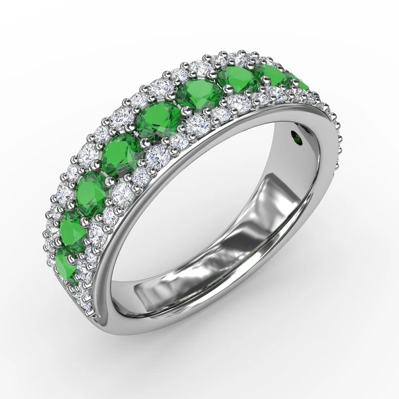 halo engagement ring for women-No One Like You Emerald and Diamond Ring R1523E