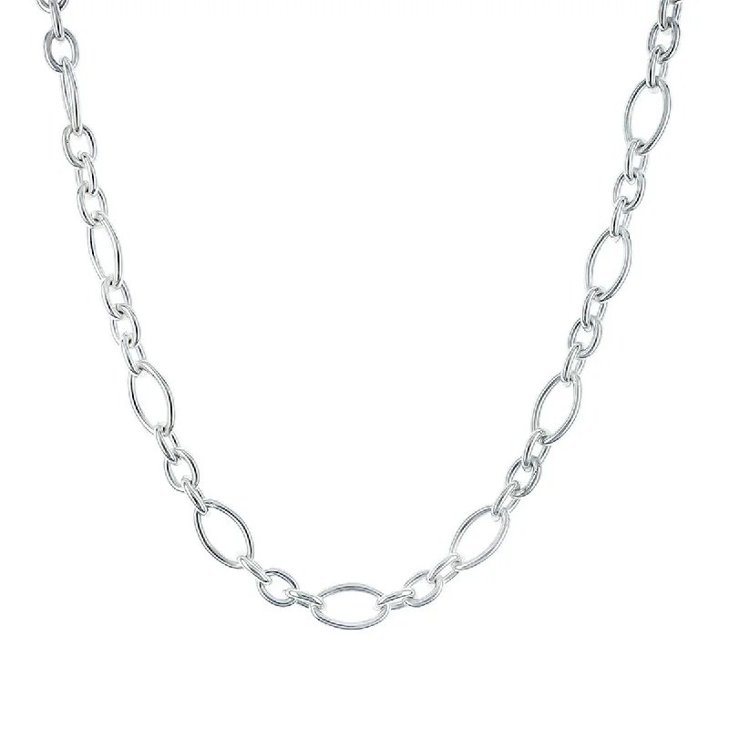 heart-shaped ladies necklace-Slane Sterling Silver Oval Link 16-Inch Necklace