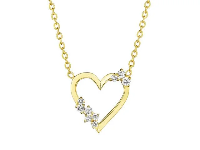 statement ladies necklace-18KYG PENNY PREVILLE DIAMOND HEART NECKLACE