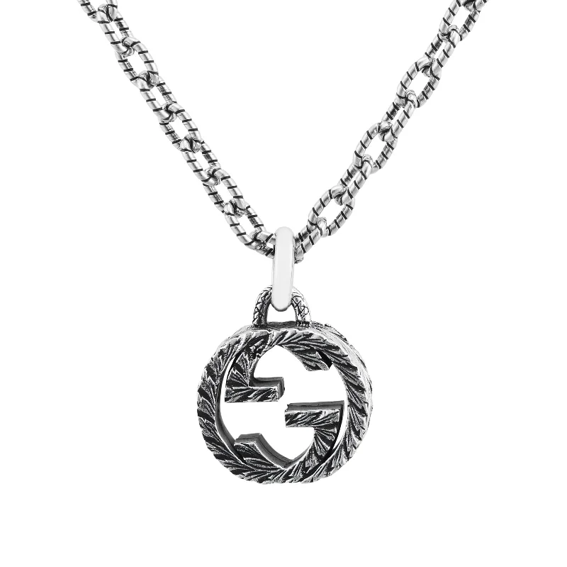 nameplate ladies necklace-Interlocking G Necklace