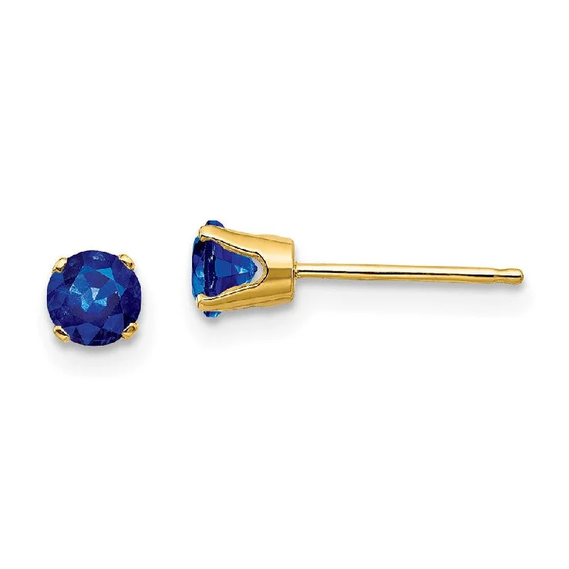 luxury fashion ladies earrings-14k 4mm September/Sapphire Post Earrings