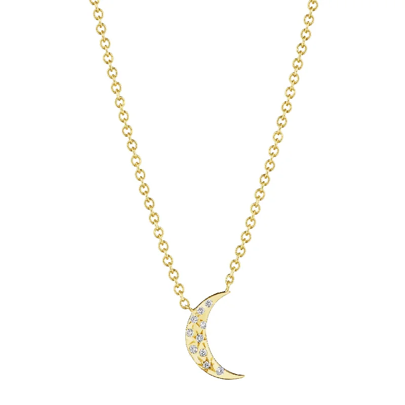 ruby ladies necklace-Petite Penny Galaxy Moon Necklace