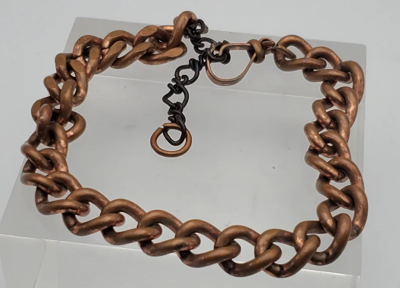 celestial constellation ladies bracelet-Vintage Copper Curb Link Chain