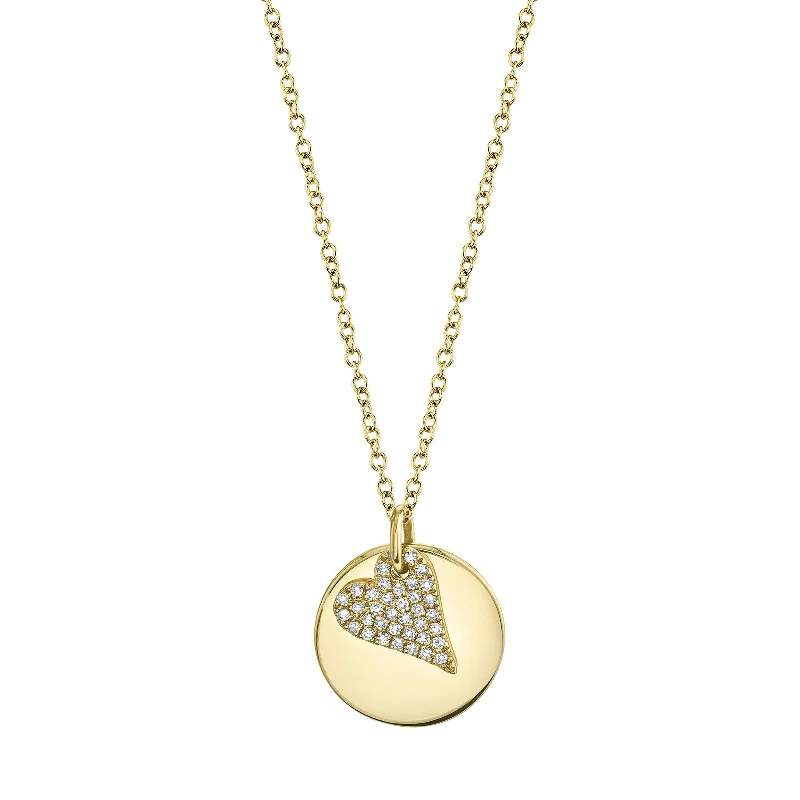 eco-friendly lab-grown ladies necklace-Diamond Pavé Heart Necklace